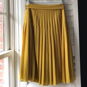 Ann Taylor Pleated Belted Midi Skirt